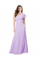 Sleeveless One Shoulder Soft Chiffon Lilac Long Bridesmaid Dress Bath