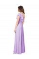 Sleeveless One Shoulder Soft Chiffon Lilac Long Bridesmaid Dress Bath