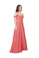 Sleeveless Off the Shoulder Soft Chiffon Desert Rose Long Bridesmaid Dress Bath