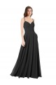 Sleeveless Sweetheart Chiffon Black A-Line Long Formal Dress / Bridesmaid Dress Bath