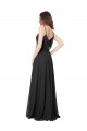 Sleeveless Sweetheart Chiffon Black A-Line Long Formal Dress / Bridesmaid Dress Bath