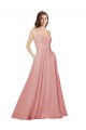 Sleeveless Strapless Soft Chiffon Bliss Pink Long Bridesmaid Dress Bath