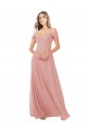 Sleeveless Scoop Neck Soft Chiffon Bliss Pink Long Bridal Party Dress Bath