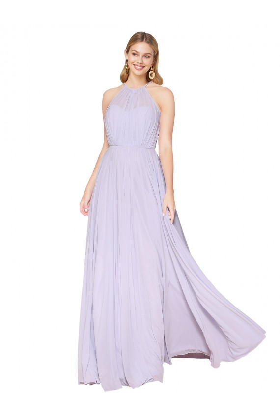 Sleeveless High Neck Soft Chiffon Lilac Long Formal Evening Gown / Prom Dress / Bridesmaid Dress Bath