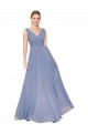 Sleeveless High Neck Soft Chiffon Dusty Blue Long Formal Evening Gown / Prom Dress / Bridesmaid Dress Bath
