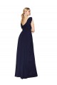 Sleeveless High Neck Soft Chiffon Dark Navy A-Line Long Formal Evening Gown / Prom Dress / Bridesmaid Dress Bath