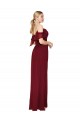 Cold Shoulder High Neck Soft Chiffon Burgundy Long Formal Evening Gown / Prom Dress / Bridesmaid Dress Bath