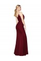 Sleeveless High Neck Soft Chiffon Burgundy Mermaid Long Formal Evening Gown / Prom Dress / Bridesmaid Dress Bath