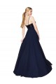 Sleeveless High Neck Soft Chiffon & Sequin Dark Navy Long Semi Formal Evening Dress / Prom Dress / Bridesmaid Dress Bath