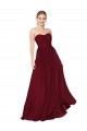 Sleeveless Strapless Soft Chiffon Burgundy Long Formal Evening Gown / Prom Dress / Bridesmaid Dress Bath