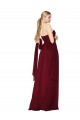 Sleeveless Strapless Soft Chiffon Burgundy Long Formal Evening Gown / Prom Dress / Bridesmaid Dress Bath