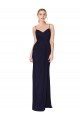 Sleeveless High Neck Soft Chiffon Dark Navy Mermaid Long Bridesmaid Dress / Formal Dress Bath