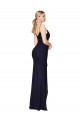 Sleeveless High Neck Soft Chiffon Dark Navy Mermaid Long Bridesmaid Dress / Formal Dress Bath