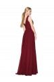 Sleeveless High Neck Soft Chiffon Burgundy Long Formal Dress / Bridesmaid Dress Bath