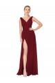 Sleeveless High Neck Soft Chiffon Burgundy Long Black Tie Evening Gown / Prom Dress / Bridesmaid Dress Bath