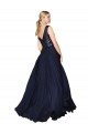 Sleeveless High Neck Soft Chiffon & Sequin Dark Navy Long Semi Formal Evening Gown / Prom Dress / Bridesmaid Dress Bath
