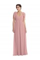 Sleeveless Halter Neck Soft Chiffon Dusty Pink Long Semi Formal Evening Dress / Bridesmaid Dress Bath