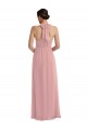 Sleeveless Halter Neck Soft Chiffon Dusty Pink Long Semi Formal Evening Dress / Bridesmaid Dress Bath