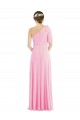 Sleeveless One Shoulder Soft Chiffon Barely Pink Long Semi Formal Evening Dress / Bridesmaid Dress Bath
