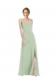 Sleeveless Scoop Neck Soft Chiffon Sage Long Semi Formal Evening Dress / Bridesmaid Dress Bath