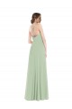 Sleeveless Scoop Neck Soft Chiffon Sage Long Semi Formal Evening Dress / Bridesmaid Dress Bath