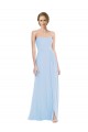 Sleeveless Sweetheart Soft Chiffon Light Sky Blue Long Formal Dress / Bridesmaid Dress Bath