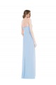 Sleeveless Sweetheart Soft Chiffon Light Sky Blue Long Formal Dress / Bridesmaid Dress Bath