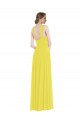 Sleeveless Sweetheart Soft Chiffon Yellow Long Semi Formal Evening Dress / Bridesmaid Dress Bath