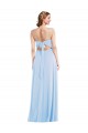 Sleeveless V-Neck Soft Chiffon Light Sky Blue Long Formal Evening Gown / Bridesmaid Dress Bath