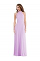Sleeveless Halter Neck Soft Chiffon Lilac Long Semi Formal Evening Dress / Bridesmaid Dress Bath