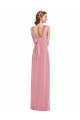 Sleeveless Halter Neck Soft Chiffon Skin Pink Long Semi Formal Evening Dress / Bridesmaid Dress Bath