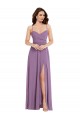 Sleeveless Sweetheart Soft Chiffon Dark Lavender Long Bridesmaid Dress / Formal Dress Bath