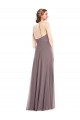 Sleeveless Halter Neck Soft Chiffon Dusty Rose Long Formal Evening Gown / Bridesmaid Dress Bath