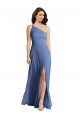 Sleeveless One Shoulder Soft Chiffon Windsor Blue Long Formal Evening Gown / Bridesmaid Dress Bath