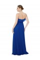 Sleeveless Strapless Soft Chiffon Royal Blue A-Line Long Bridesmaid Dress Bath