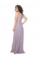 Sleeveless Halter Neck Chiffon Pink Glow Long Bridesmaid Dress / Evening Dress Bath