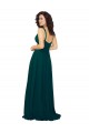 Sleeveless Sweetheart Soft Chiffon Hunter Long Bridesmaid Dress Bath