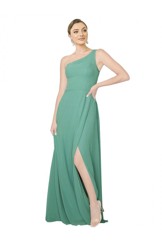 Sleeveless Strapless Soft Chiffon Icelandic Silver Long Bridesmaid Dress Bath