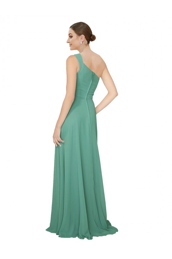 Sleeveless Strapless Soft Chiffon Icelandic Silver Long Bridesmaid Dress Bath
