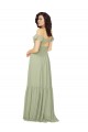 Cold Shoulder Sweetheart Soft Chiffon Saffron Long Bridesmaid Dress Bath