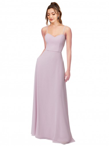 Sleeveless Sweetheart Soft Chiffon Pink Glow Long Bridesmaid Dress Bath