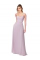 Sleeveless Sweetheart Soft Chiffon Pink Glow Long Bridesmaid Dress Bath