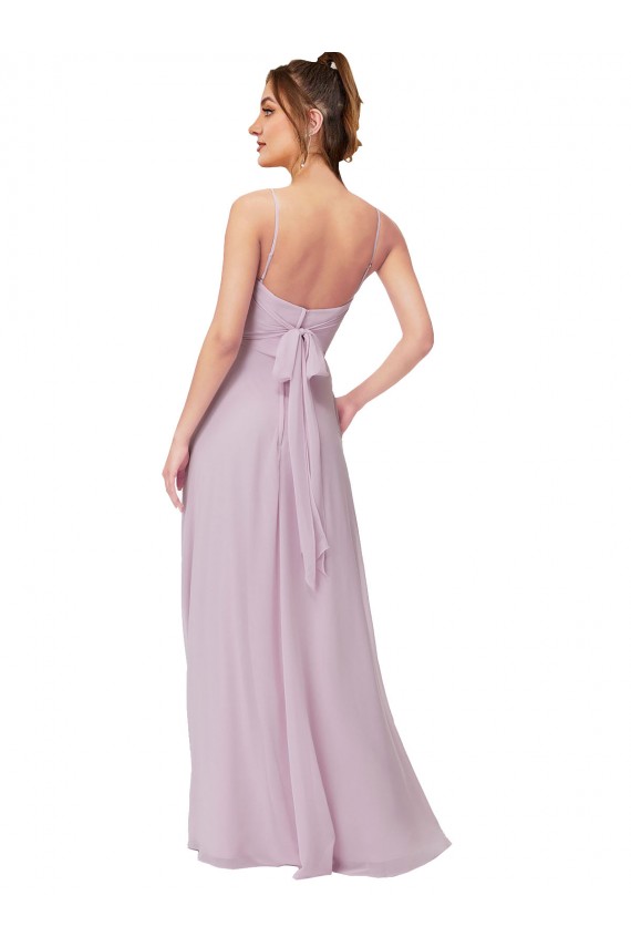 Sleeveless Sweetheart Soft Chiffon Pink Glow Long Bridesmaid Dress Bath