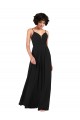 Sleeveless V-Neck Soft Chiffon Black Long Formal Evening Gown / Bridesmaid Dress Bath