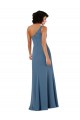 Sleeveless One Shoulder Soft Chiffon Burgundy Long Formal Evening Gown / Bridesmaid Dress Bath