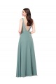 Sleeveless V-Neck Soft Chiffon Dark Lavender Long Formal Evening Gown / Bridesmaid Dress Bath
