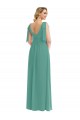 Sleeveless V-Neck Soft Chiffon Icelandic Silver Long Semi Formal Evening Dress / Bridesmaid Dress Bath
