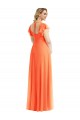 Flutter Sleeves Square Neck Soft Chiffon Tangerine Tango Long Semi Formal Evening Dress / Bridesmaid Dress Bath