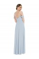 Flounce Sleeves Off the Shoulder Soft Chiffon Sea Glass Long Semi Formal Evening Dress / Bridesmaid Dress Bath