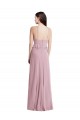Sleeveless Halter Neck Chiffon Primrose Long Bridesmaid Dress / Evening Dress Bath
